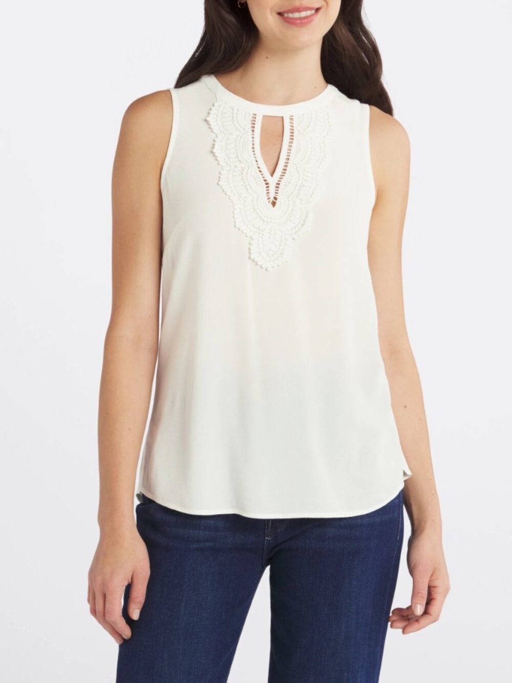 Daniel Rainn | White Crochet Blouse | XS - Petite